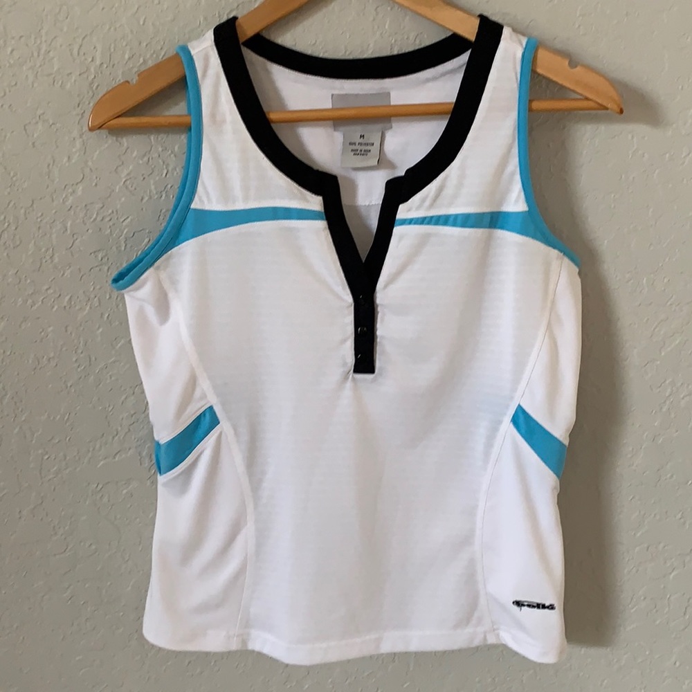 Bolle Sz M Tennis Tank Top White Stretch Athletic